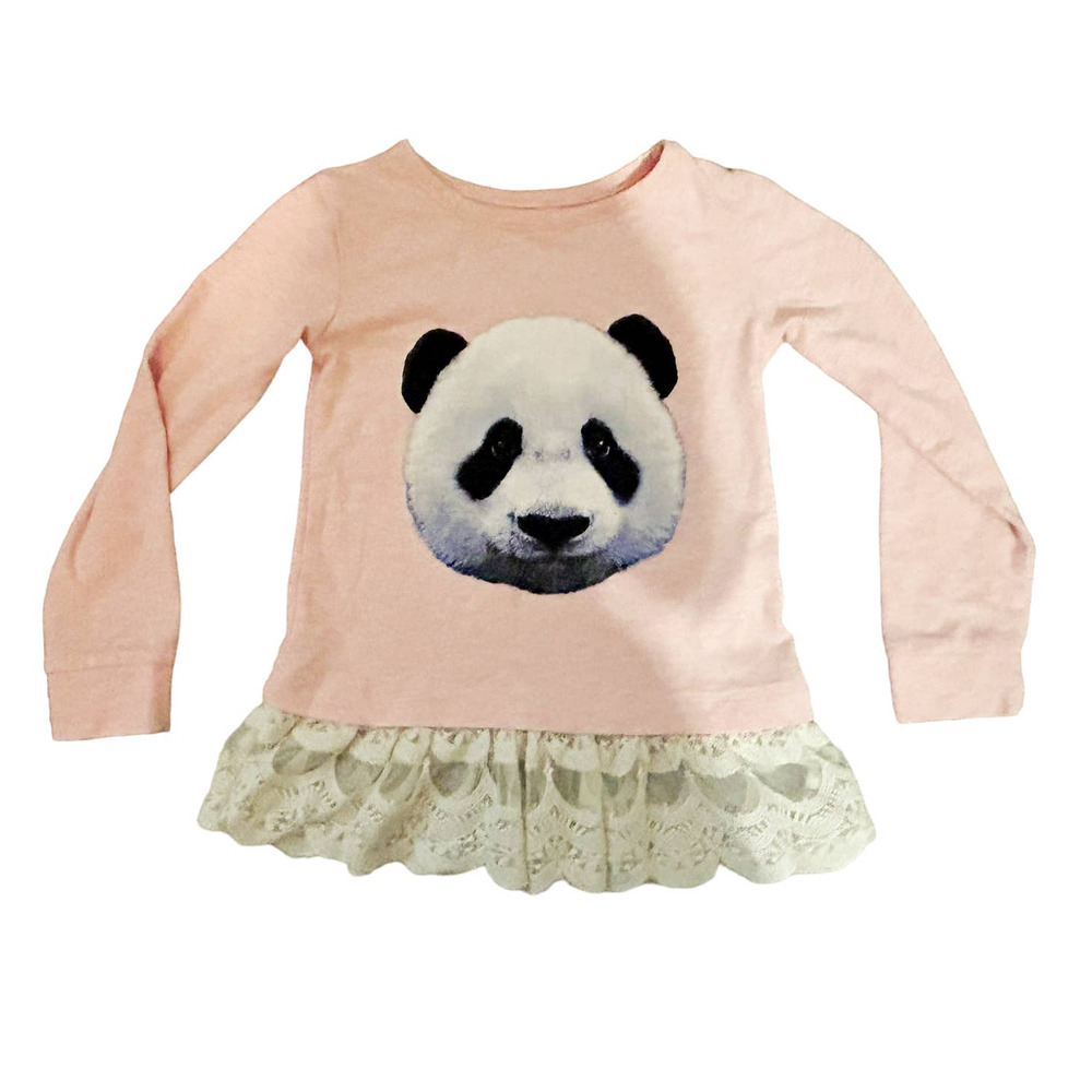 🛍️ Tucker + Tate Pink Lace Panda Long Sleeve Shirt Girls Size 3